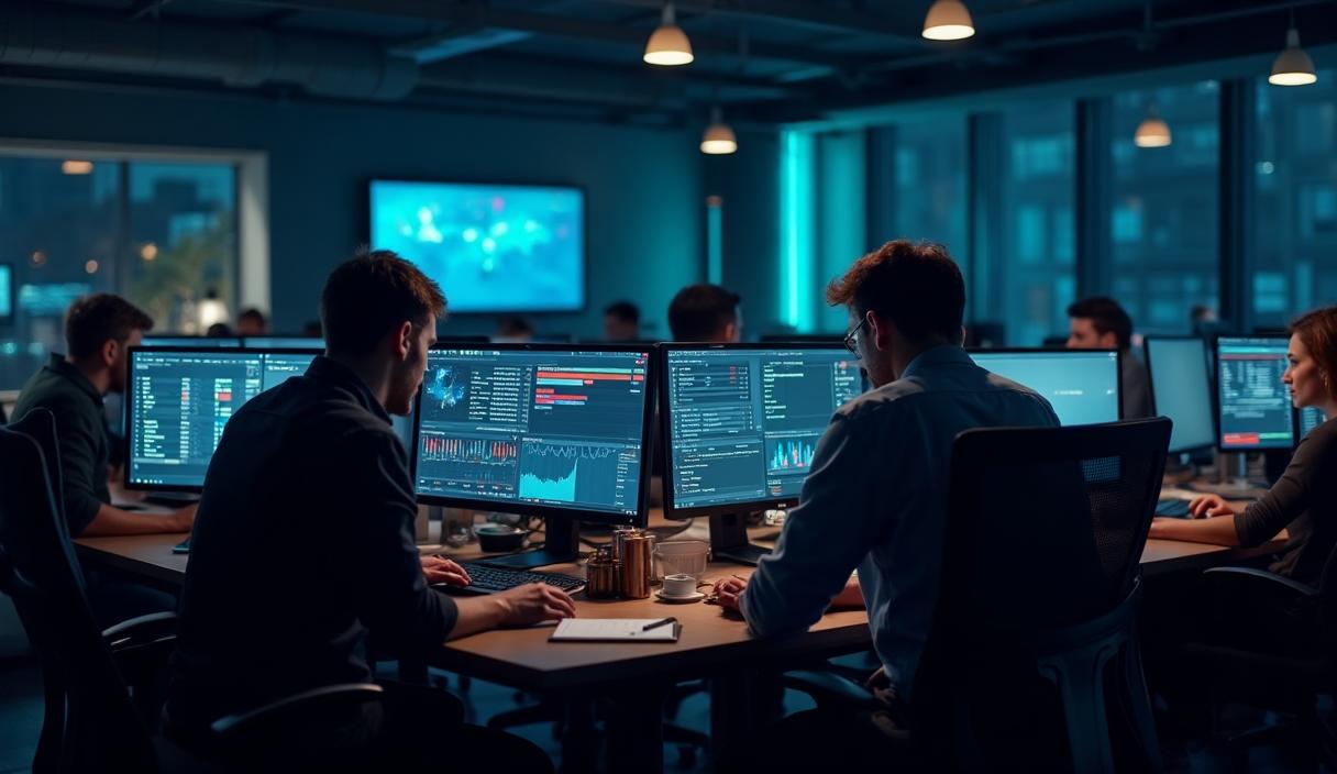 Team of betting experts working on reviews and analysis at CrownAndTea office