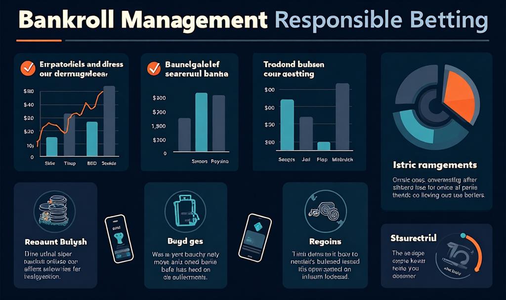 Infographic showing bankroll management strategies and budgeting tips for responsible betting