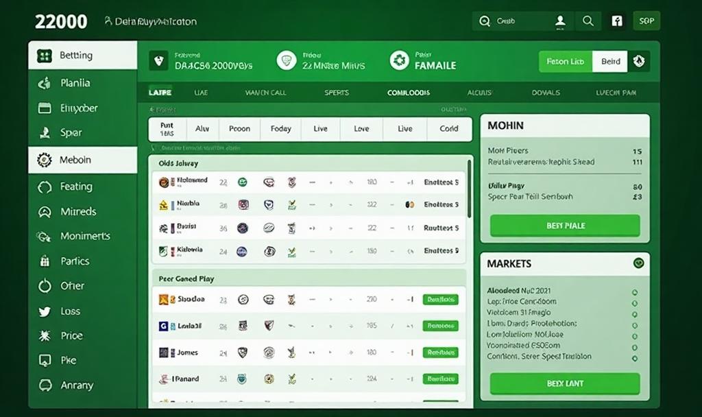 Bet365 platform interface showing live betting options, odds display, and betting markets
